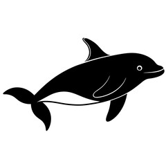 Obraz premium Beluga Whale Silhouette vector illustration