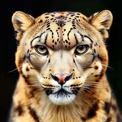 Wildcat Portrait Majestic Snow Leopard Close Up