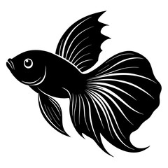 Betta Fish Silhouette  vector illustration