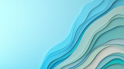 Obraz premium Cascading waves creating layered designs, vibrant blue backdrop, concept of growth and categorization.
