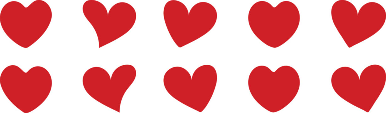 Heart, love, romance or valentine's day red heart. Heart vector icons. Artistic red heart love symbols isolated editable vector illustration. та ілюстрація