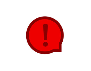 A bold red warning sign featuring an exclamation mark, symbolizing alert and caution.