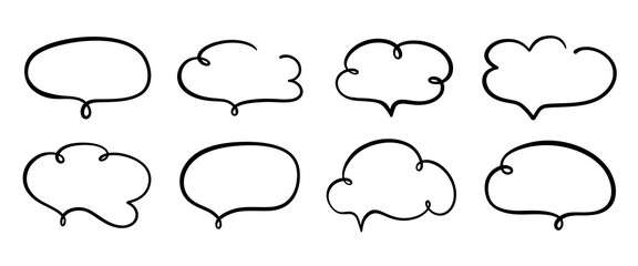 Fototapeta premium Chat Speech Bubble Message Text Cloud Shapes Set