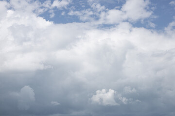 White clouds on blue sky, cloudy sky background.