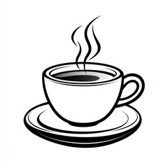 Obraz premium Hot coffee in a cup and saucer.