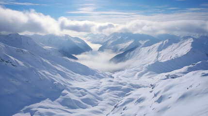 Fototapeta premium Snow covered mountain landscape