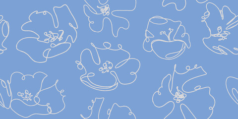 Modern floral with flowers print. Seamless pattern. Hand drawn style.
