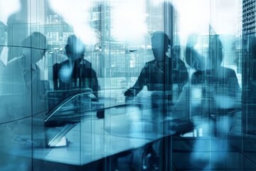 people at a business meeting at a table in an office