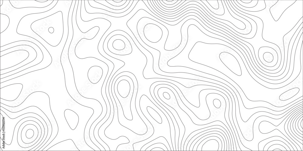 Leinwandbilder ocean topographic line map with curvy wave isolines vector illustration. abstract topographic contou