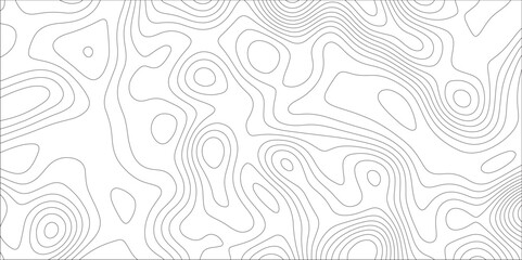 Ocean topographic line map with curvy wave isolines vector illustration. Abstract topographic contours map background, Vector contour topographic map. Cartography texture abstract banner use.	