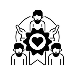 Volunteer Badge Line Icon. linear style sign for mobile concept and web design. Outline vector icon.