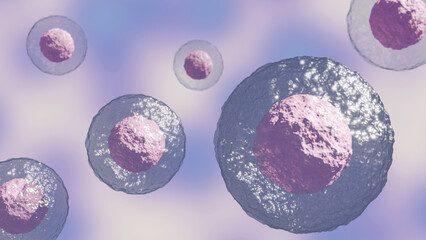 Microscopic View of Stem Cells - Scientific and Medical Concept