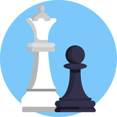 Board Game Mastery: A stylized chess pieces, like a pawn or queen, emphasizing the game's strategic depth and mental skill.