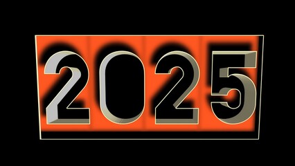 Bold 2025 typography with creative 3d effects