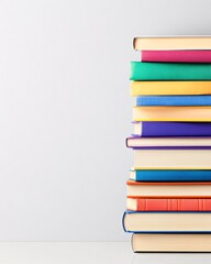 Fototapeta premium Colorful Stack of Books with Blank Background