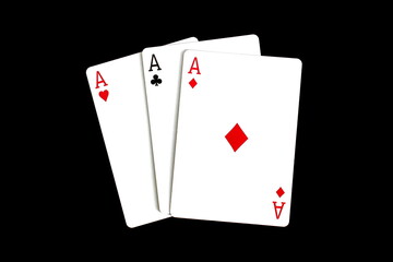 Three types of cards from the deck lie on a black background.
