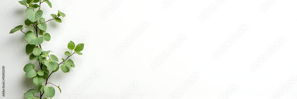 Poster simple image of a vine growing up a white wall leaving plenty of empty space for text overlay to be 