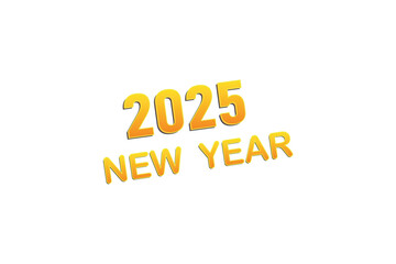 Happy new year 2025 on white background. New Year concept