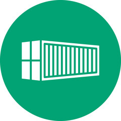 Shipping Container glyph circle icon