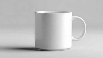 Obraz premium Ceramic coffee mug with minimalist design isolated on transparent background, ideal for branding and product display in high-resolution
