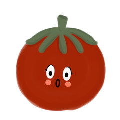 Red tomato cartoon, red tomato illustration