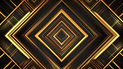 Opulent Geometric Design: A Striking Black and Gold Abstract