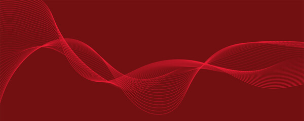 abstract red wave banner