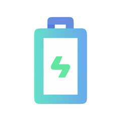 Gradient Battery Icon with Lightning Bolt in Blue-Green for Energy Apps