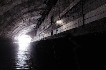Exit gate of a concrete undergrounf tunnel