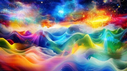 Mesmerizing Abstract Landscape: A Colorful Journey Through the Imagination