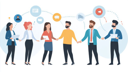 Obraz premium Networking entrepreneurs engage in discussions at business event, sharing ideas and building connections