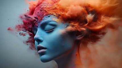 Colorful Artistic Portrait of a Woman