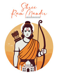 Ayodhya Ram Mandir Jay Shree Ram Social media Post Template Banner
