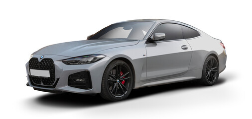 BMW 4 Series Coupe car isolated. PNG 