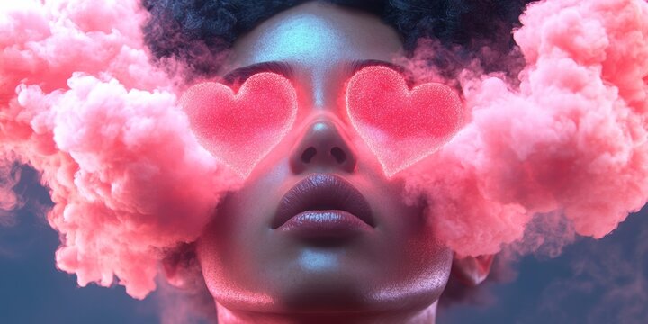Intense Valentines Day Portrait of She-Devil in Hyper-Realistic Style with Chiaroscuro Lighting