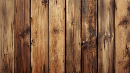 Naklejka premium Wooden plank background texture with natural patterns in warm brown tones suitable for rustic or organic design projects.