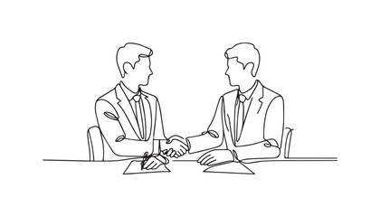 Continuous one single minimal line drawing businessman