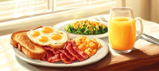 A Delicious Sunny Morning Breakfast