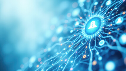 A high-tech representation of a cloud computing system with Kubernetes clusters.