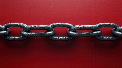 Fototapeta premium Industrial Metal Chain: A Powerful Visual Representation of Strength and Durability