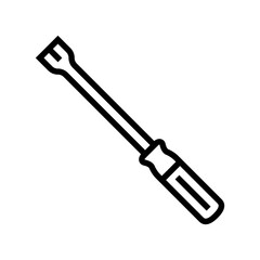 pry bar car repair tool line icon vector. pry bar car repair tool sign. isolated contour symbol black illustration