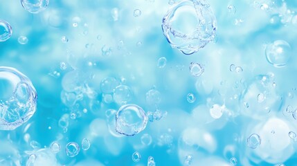 Bubbling blue water background with light reflections creating a serene and fresh atmosphere suitable for various design projects.