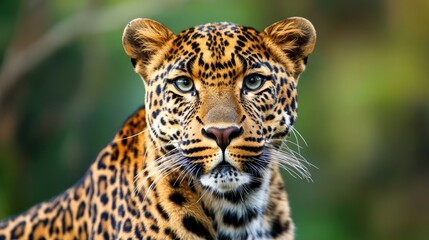 Obraz premium Leopard texture close up with intricate spots and natural colors showcasing the beauty of wildlife and animal patterns.