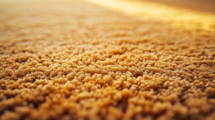 Textured golden carpet background with soft fibers highlighting warm tones for interior design or...