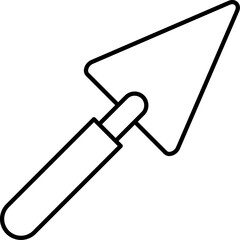 Vector Trowel Outline Icon Vector Illustration, Vector Trowel Outline Icon