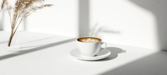 Aromatic Latte Art: Sunlit Morning Coffee