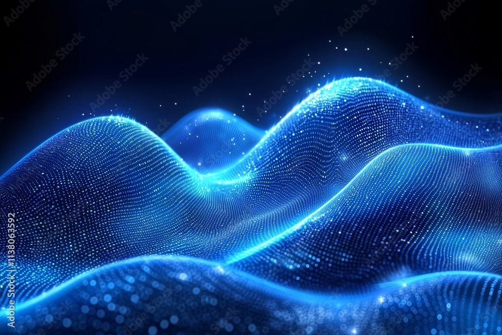 Fototapete a background of blue digital binary data on a computer screen.
