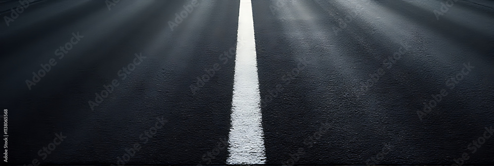 Aufkleber black asphalt road texture features a prominent white center line on a dark background creating visu