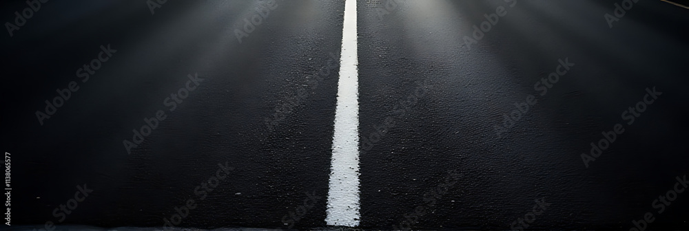 Leinwandbilder black asphalt road texture features a prominent white center line on a dark background creating visu