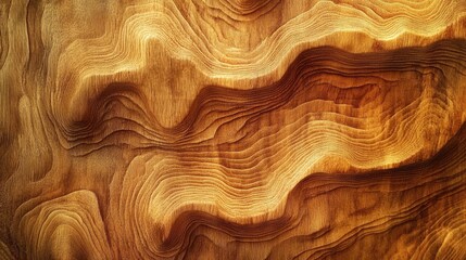 Natural carved wooden texture with flowing patterns and warm tones ideal for backgrounds in design projects and organic-themed compositions.